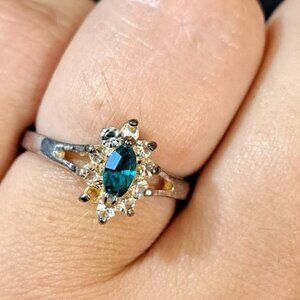 Vintage Marquise-Cut Blue Topaz  Ring Size 6
